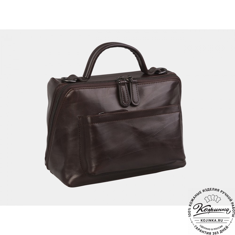 Женская кожаная сумка "Крис" (коричневая)